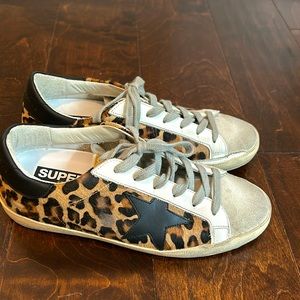 Golden Goose sneakers with leopard trim